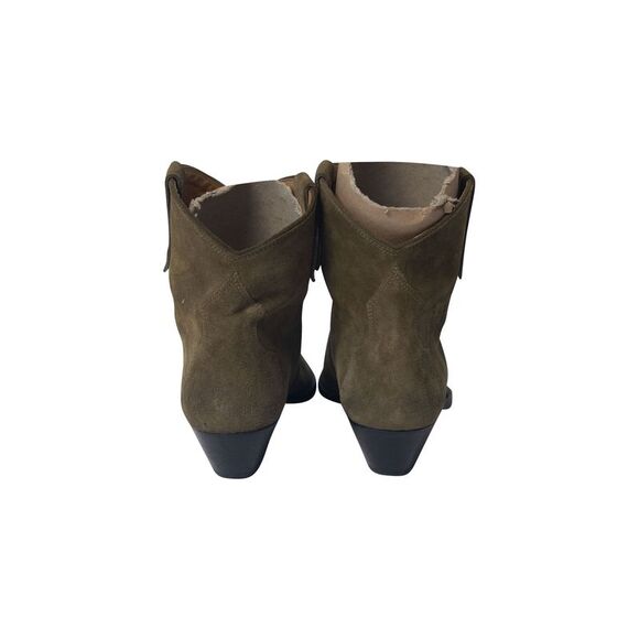 Isabel Marant Dewina Cowboy Boots in Olive Suede - Picture 4 of 7